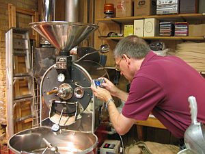 colin roasting coffee